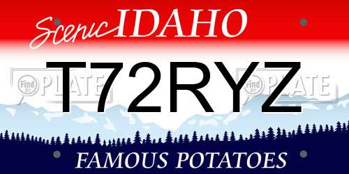 T72RYZ Idaho License Plate