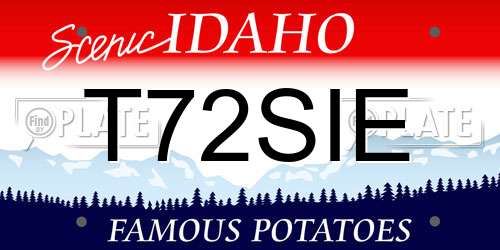 T72SIE Idaho License Plate