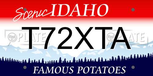 T72XTA Idaho License Plate