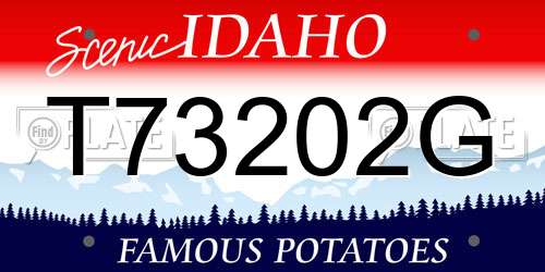 T73202G Idaho License Plate