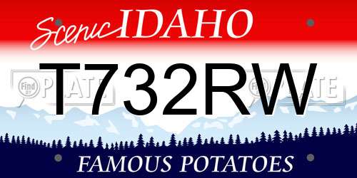 T732RW Idaho License Plate
