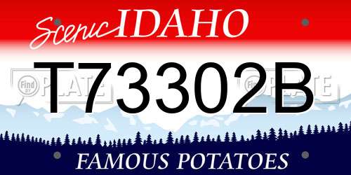 T73302B Idaho License Plate