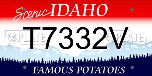 T7332V Idaho License Plate