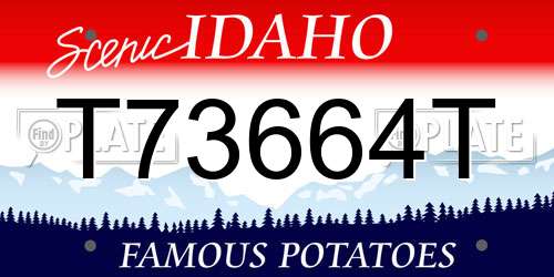 T73664T Idaho License Plate
