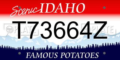 T73664Z Idaho License Plate