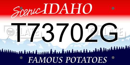 T73702G Idaho License Plate