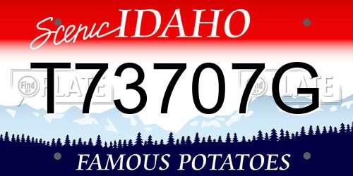 T73707G Idaho License Plate