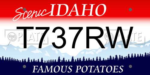 T737RW Idaho License Plate