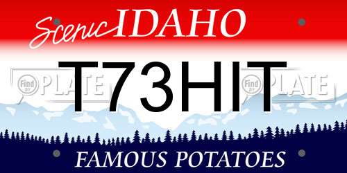 T73HIT Idaho License Plate