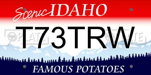 T73TRW Idaho License Plate