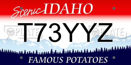T73YYZ Idaho License Plate