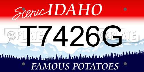 T7426G Idaho License Plate