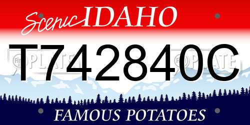 T742840C Idaho License Plate