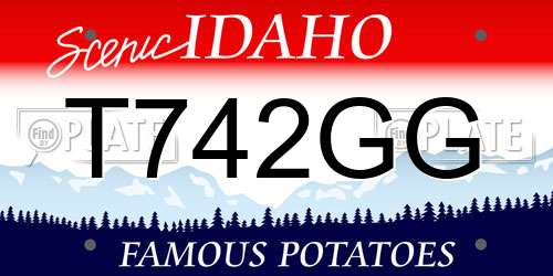 T742GG Idaho License Plate