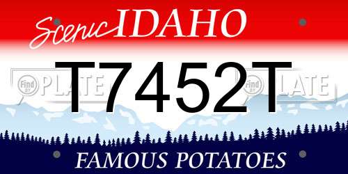 T7452T Idaho License Plate