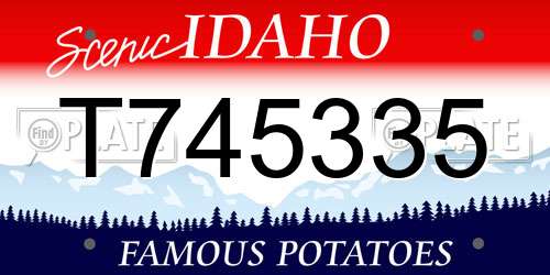 T745335 Idaho License Plate