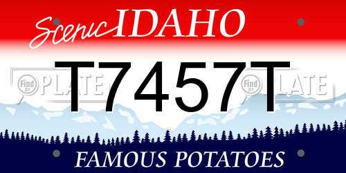 T7457T Idaho License Plate