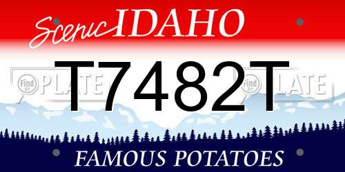 T7482T Idaho License Plate