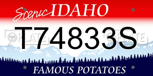 T74833S Idaho License Plate