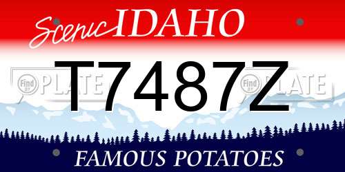 T7487Z Idaho License Plate