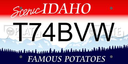 T74BVW Idaho License Plate