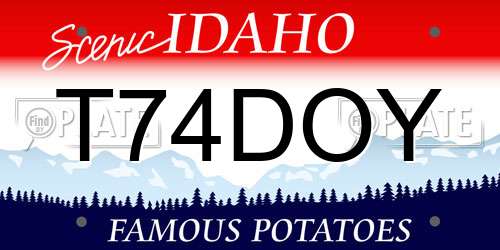 T74DOY Idaho License Plate