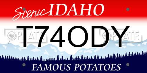 T74ODY Idaho License Plate