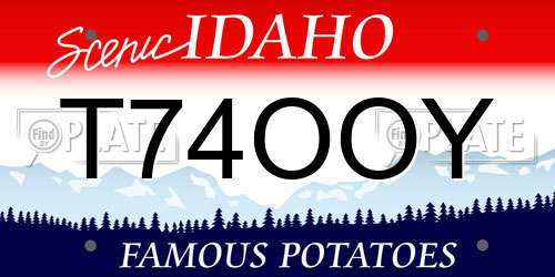 T74OOY Idaho License Plate