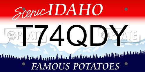 T74QDY Idaho License Plate