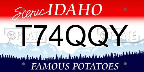 T74QQY Idaho License Plate