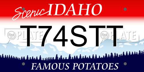 T74STT Idaho License Plate
