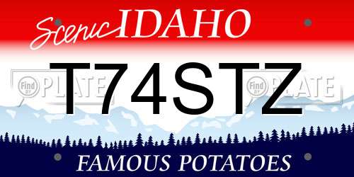 T74STZ Idaho License Plate
