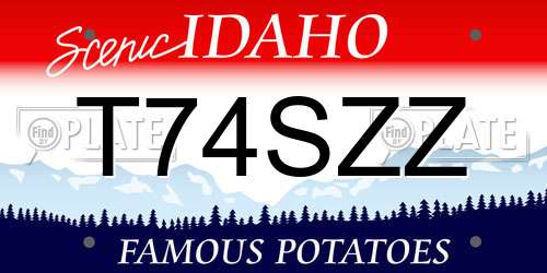 T74SZZ Idaho License Plate