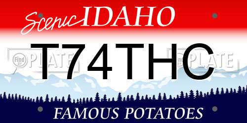 T74THC Idaho License Plate