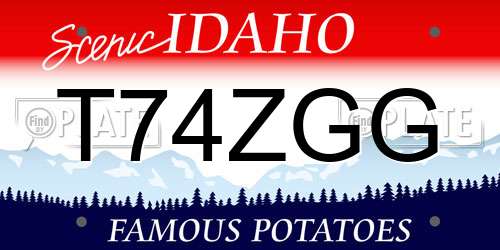 T74ZGG Idaho License Plate