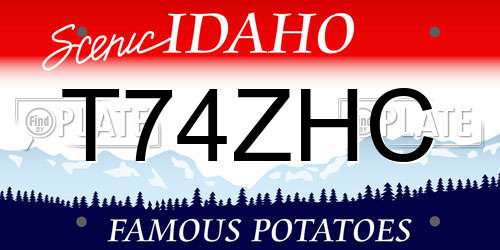 T74ZHC Idaho License Plate