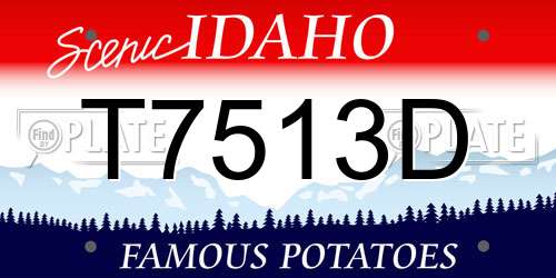 T7513D Idaho License Plate