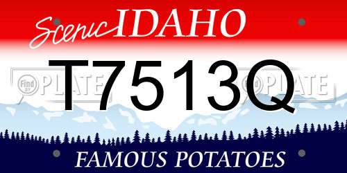 T7513Q Idaho License Plate
