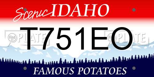 T751EO Idaho License Plate