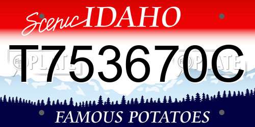 T753670C Idaho License Plate