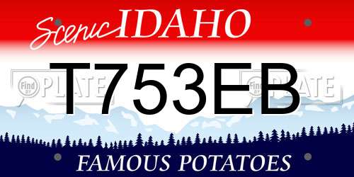 T753EB Idaho License Plate