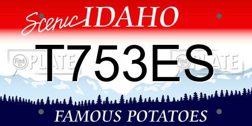 T753ES Idaho License Plate