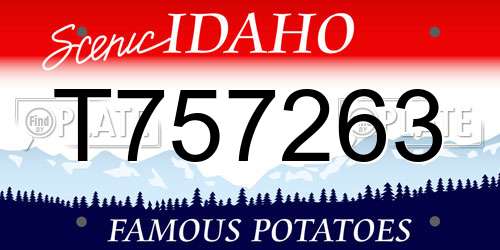 T757263 Idaho License Plate