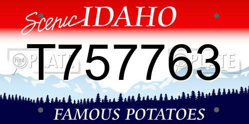 T757763 Idaho License Plate