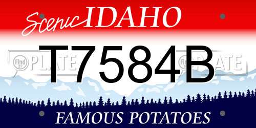 T7584B Idaho License Plate