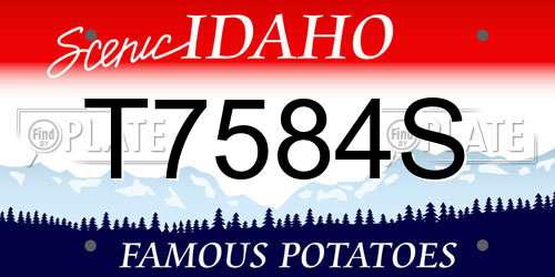 T7584S Idaho License Plate