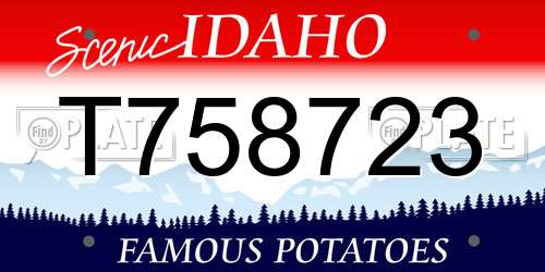 T758723 Idaho License Plate