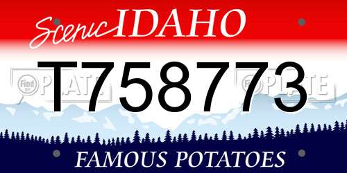 T758773 Idaho License Plate