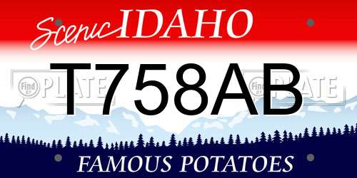 T758AB Idaho License Plate