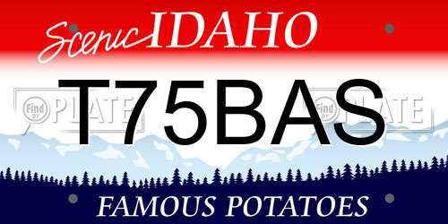 T75BAS Idaho License Plate
